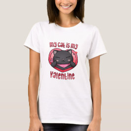 Camiseta Mi gato es mi gato negro de San Valentín