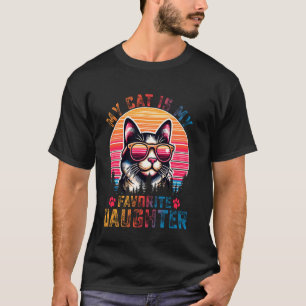 Camiseta Mi gato es mi hija favorita Humor familiar diverti