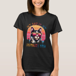 Camiseta Mi gato es mi hijo favorito Divertido humor famili