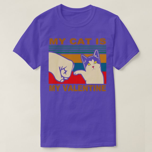 Camiseta Mi Gato Es Mi Idea De Regalo De Valentine Graciosa (Diseño del anverso)