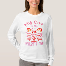 Camiseta Mi Gato Es Mi Larga Manga De San Valentín