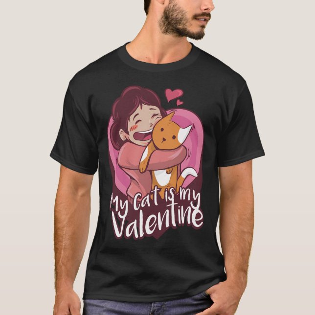 Camiseta Mi Gato Es Mi Regalo De San Valentín Contra El Día (Anverso)