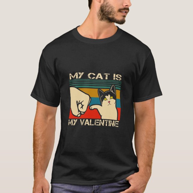Camiseta Mi Gato Es Mi San Valentín. (Anverso)