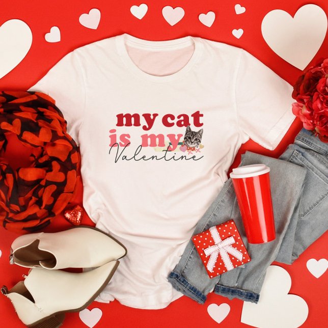 Camiseta Mi gato es mi San Valentín (Subido por el creador)