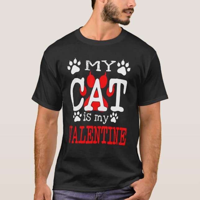 Camiseta Mi Gato Es Mi San Valentín (Anverso)