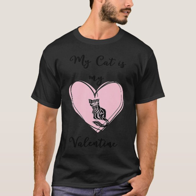 Camiseta Mi gato es mi San Valentín  11 (Anverso)