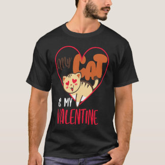 Camiseta Mi gato es mi San Valentín Día de San Valentín 202