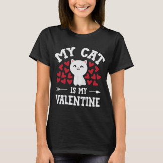 Camiseta Mi gato es mi San Valentín Gato lindo del día de S