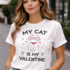 Camiseta Mi gato es mi San Valentín Lindo gato amante Gatit