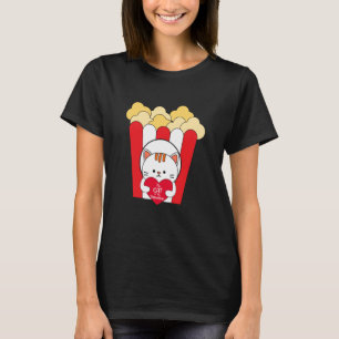 Camiseta Mi gato es mi San Valentín Palomitas de maíz genia