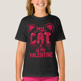 Camiseta Mi gato es mi San Valentín Regalo del Día de San V