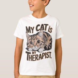 Camiseta Mi Gato Es Mi Terapia Cute Feline Therapia Design