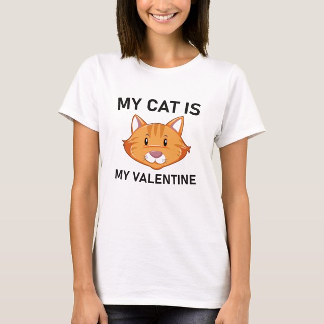 Camiseta Mi Gato Es Mi Valentín (Anverso)