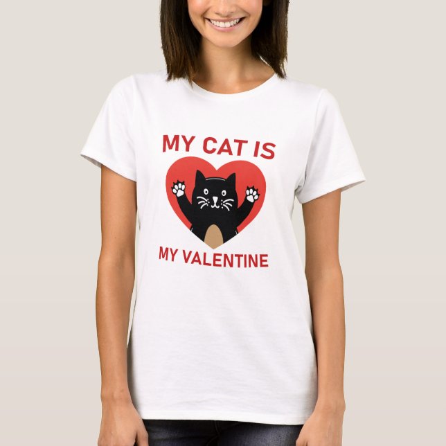 Camiseta Mi Gato Es Mi Valentín (Anverso)