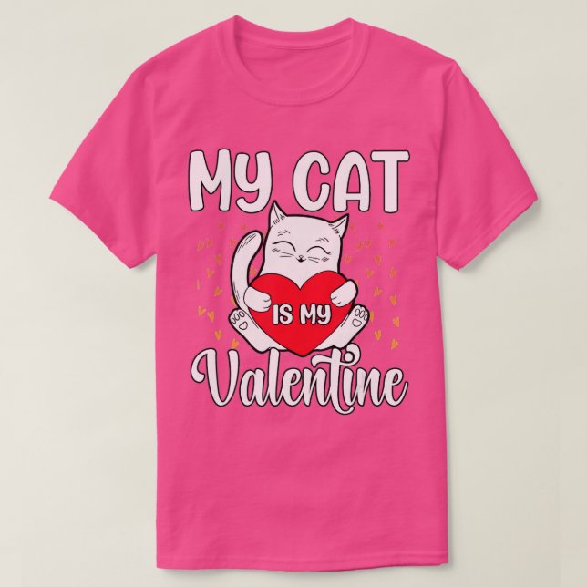 Camiseta Mi Gato Es Mi Valentine Kitten Lover Heart Valenti (Diseño del anverso)