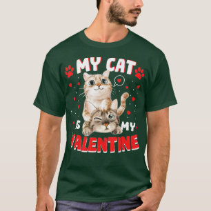 Camiseta Mi Gato Es Mi Valentine Kitten Lover Heart Valenti