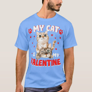 Camiseta Mi Gato Es Mi Valentine Kitten Lover Heart Valenti