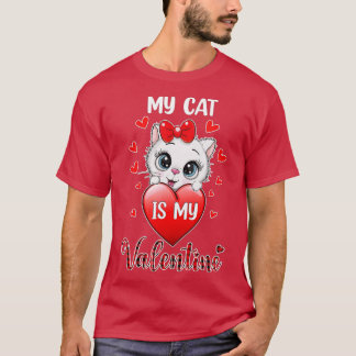Camiseta Mi Gato Es Mi Valentine Kitten Lover Heart Valenti