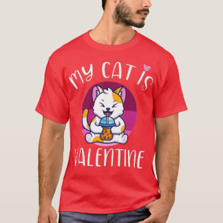 Camiseta Mi Gato Es Mi Valentine Kitten Lover Heart Valenti