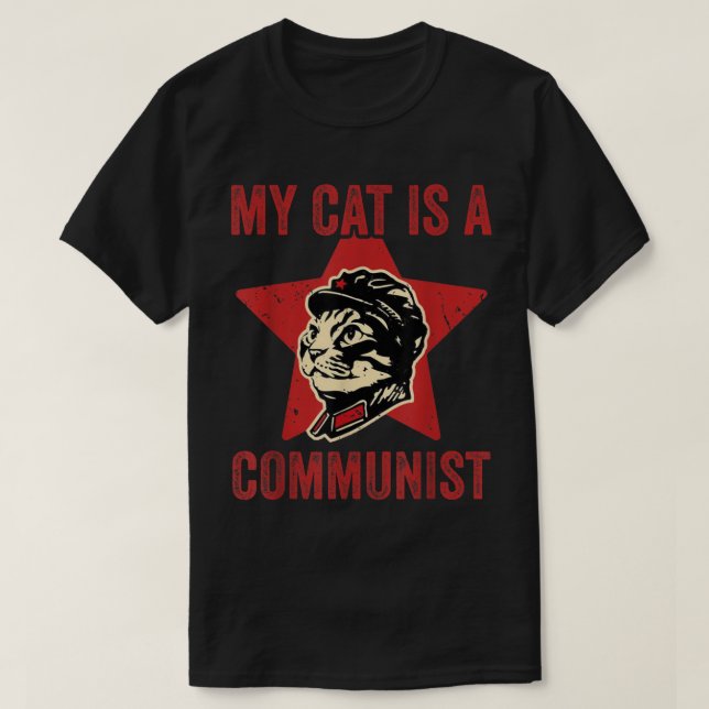 Camiseta Mi Gato Es Un Gato Comunista Que Es Gracioso Y Gat (Diseño del anverso)