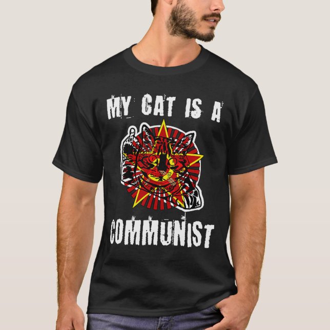 Camiseta Mi Gato Es Un Gato Comunista Rudo Comunista Comuni (Anverso)