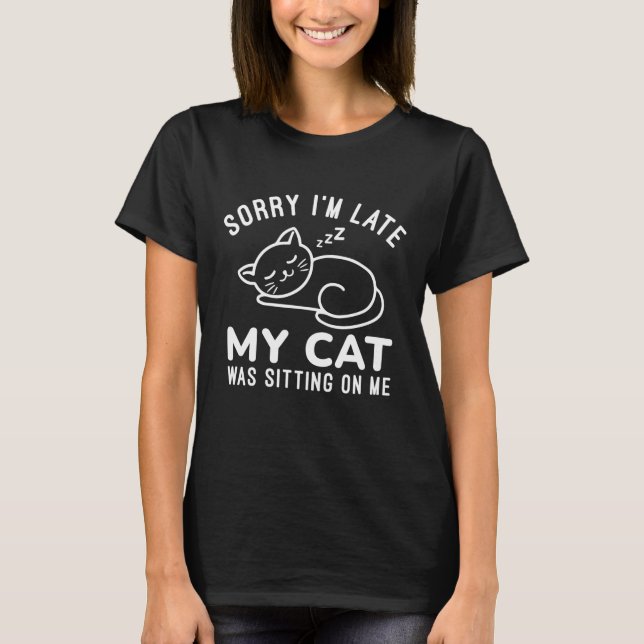 Camiseta Mi gato estaba sentado sobre mí (Anverso)