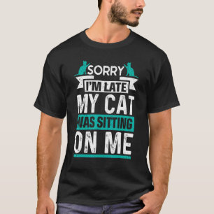 Camiseta Mi gato estaba sentado sobre mí broma de dueño de