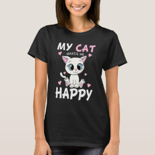 Camiseta Mi Gato Me Hace Felices Hombres Gatitos