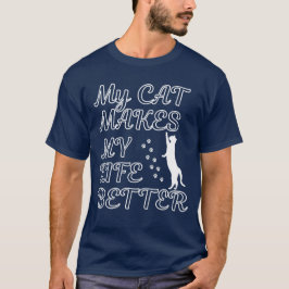 Camiseta Mi gato mejora mi vida - Cuesta Cita de Gato Enamo