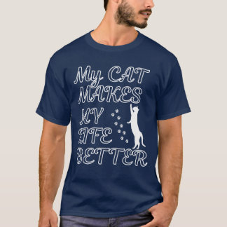 Camiseta Mi gato mejora mi vida - Cuesta Cita de Gato Enamo