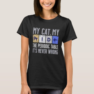 CAMISETA MI GATO MI ORGULLO, LA TABLA PERIÓDICA NUNCA SE EQ