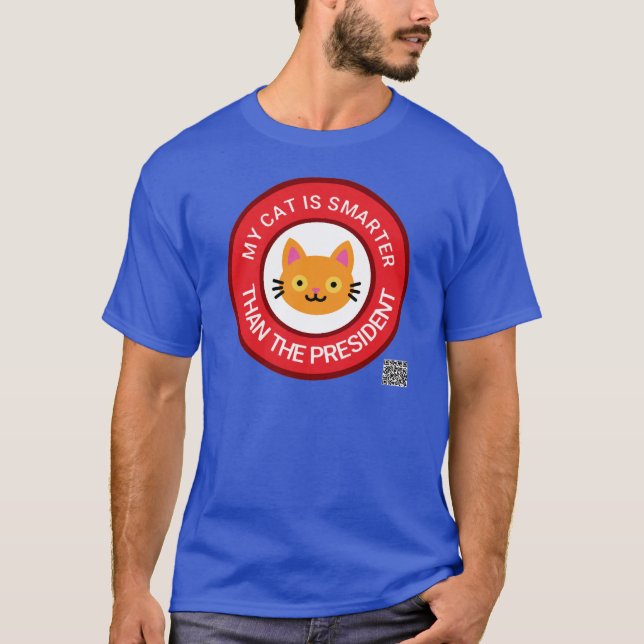 Camiseta Mi Gato Naranja Es Más Inteligente Que El Presiden (Anverso)