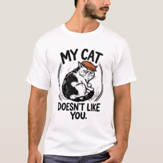 Camiseta Mi gato no te gusta Gato de gorra plana