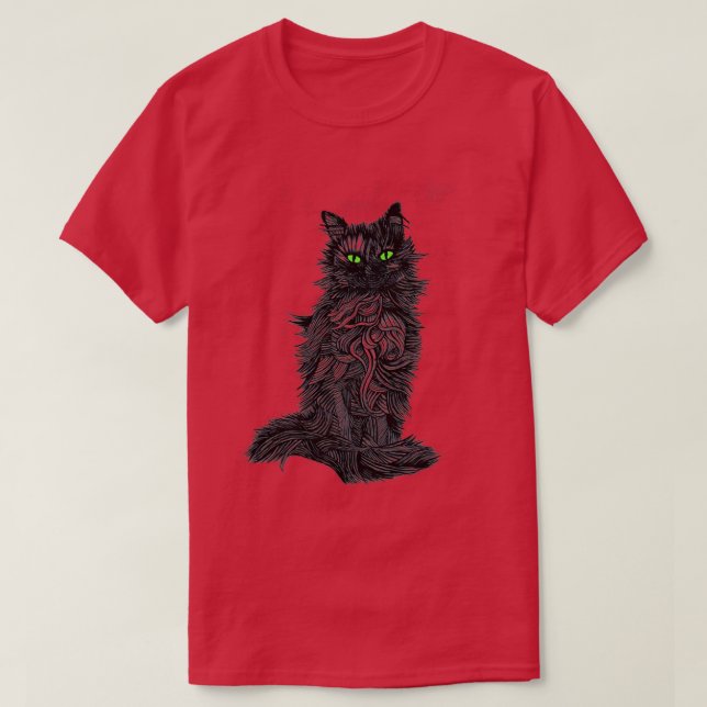Camiseta Mi gato ojos verdes (Diseño del anverso)