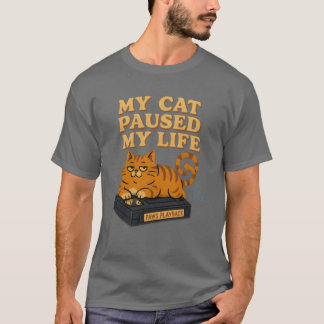 Camiseta Mi gato pausó mi vida ambiente retro 80s 90s retro