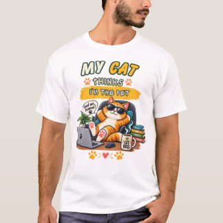 Camiseta Mi gato piensa que soy la mascota: regalo divertid