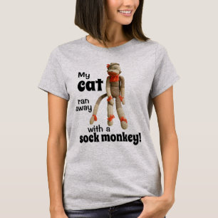 Camiseta ¡Mi gato se escapó con un mono de calcetín! Camise