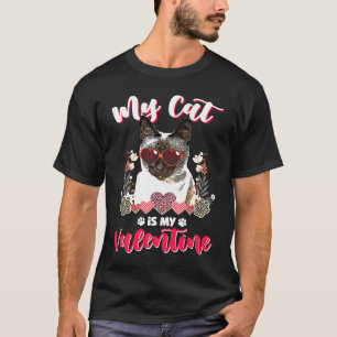 Camiseta Mi gato siamés es mi San Valentín