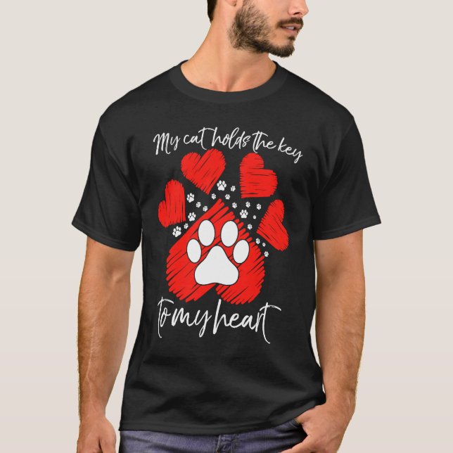Camiseta Mi gato tiene la llave de mi corazón (Anverso)