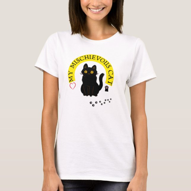 Camiseta mi gato travieso (Anverso)