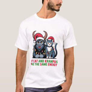 Camiseta Mi gato y Krampus tienen la misma energía divertid