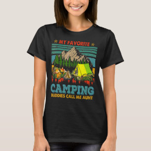 Camiseta Mi gente favorita de acampar me llama tía camping