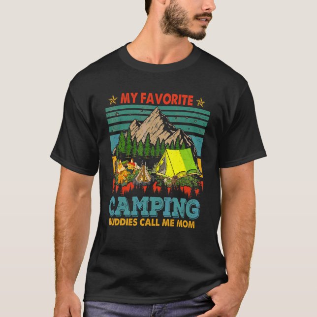 Camiseta Mi gente favorita de camping me llama mamá acampan (Anverso)