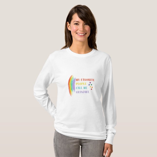 Camiseta Mi gente favorita me llama abuela | Cita del arcoi (Anverso completo)