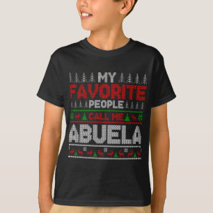 Camiseta Mi gente favorita me llama Abuela Fiesta de Navida