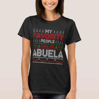 Camiseta Mi gente favorita me llama Abuela Fiesta de Navida
