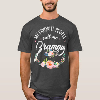 Camiseta Mi gente favorita me llama abuela floral Grammy