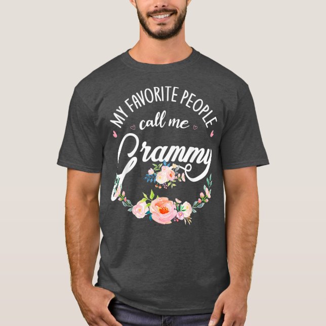 Camiseta Mi gente favorita me llama abuela floral Grammy (Anverso)