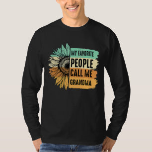 Camiseta Mi Gente Favorita Me Llama Abuela Mothe Sunflower