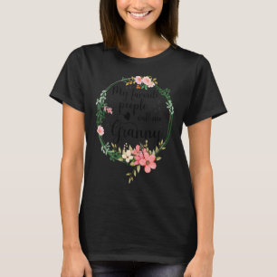 Camiseta Mi Gente Favorita Me Llama Abuela Mujer Floral Gra
